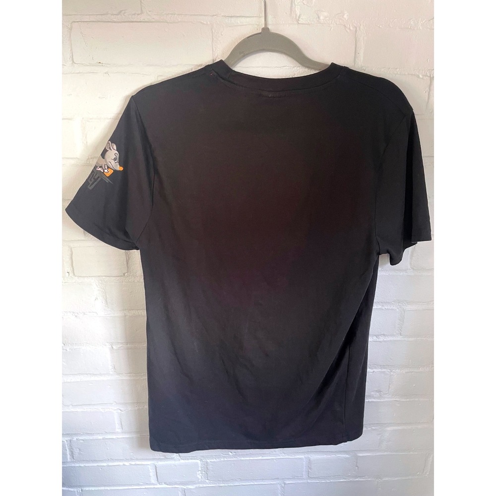 GT4 Mens Black Graphic T Shirt Graffiti Bear Dollar Bag Print Size Medium - Picture 2 of 5